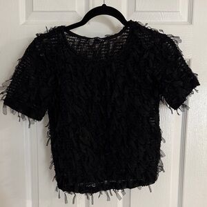 Zara Black Textured Top
